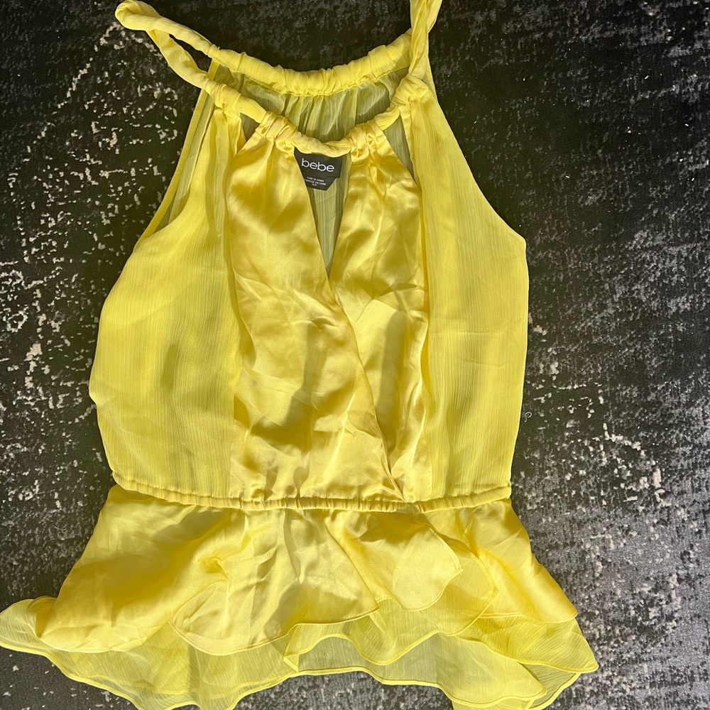 Bebe silk and chiffon top